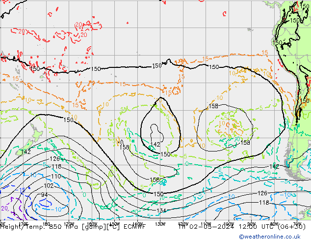 Z500/Regen(+SLP)/Z850 ECMWF do 02.05.2024 12 UTC