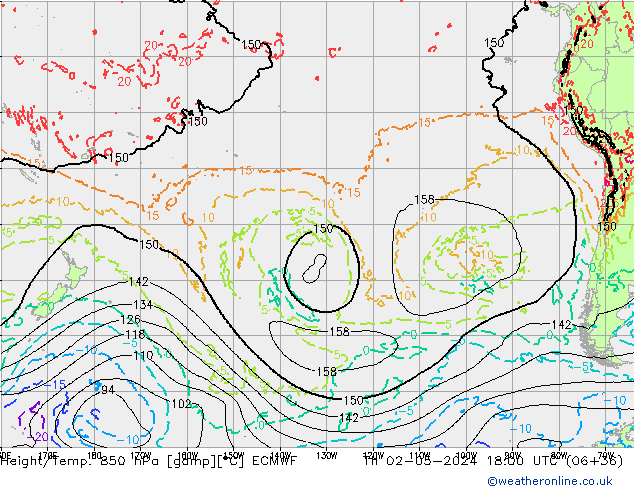 Z500/Rain (+SLP)/Z850 ECMWF gio 02.05.2024 18 UTC