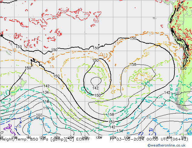 Z500/Rain (+SLP)/Z850 ECMWF ven 03.05.2024 00 UTC