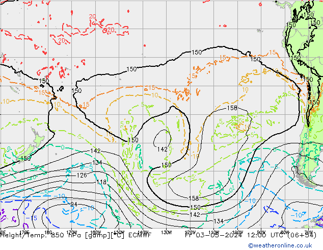 Z500/Rain (+SLP)/Z850 ECMWF  03.05.2024 12 UTC