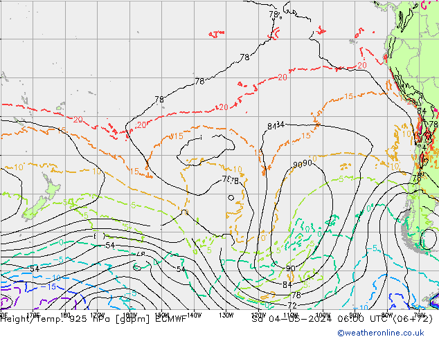 Height/Temp. 925 hPa ECMWF sab 04.05.2024 06 UTC