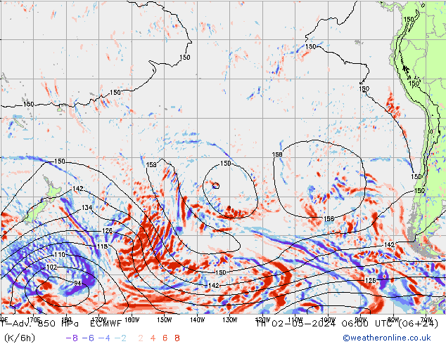 T-Adv. 850 hPa ECMWF jeu 02.05.2024 06 UTC