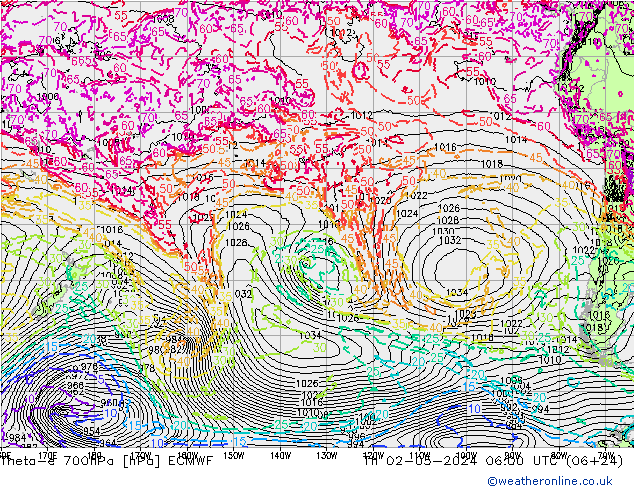 Theta-e 700hPa ECMWF jeu 02.05.2024 06 UTC