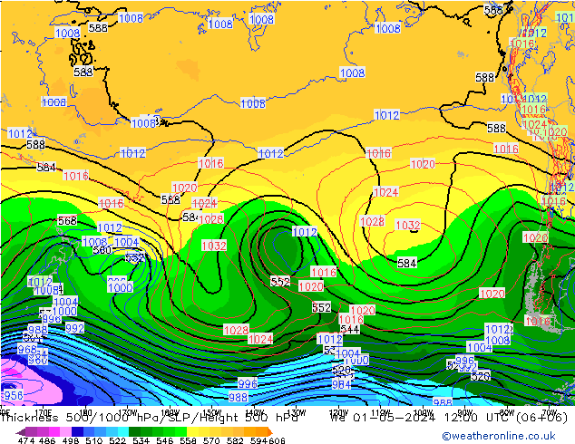 Thck 500-1000hPa ECMWF We 01.05.2024 12 UTC