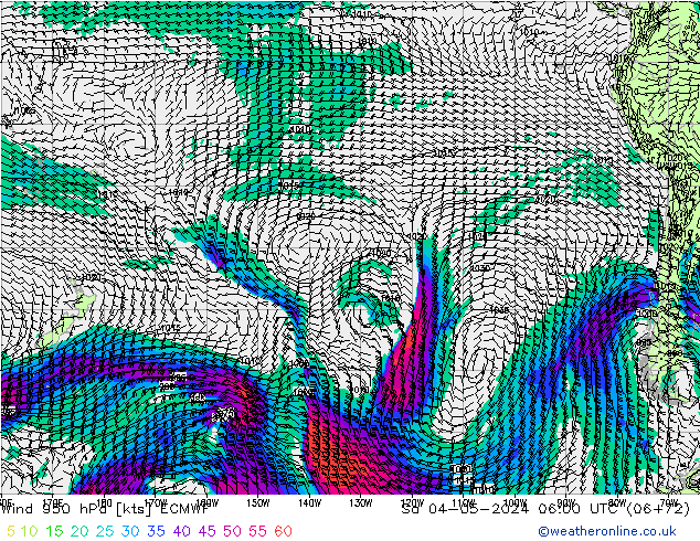 Wind 950 hPa ECMWF za 04.05.2024 06 UTC