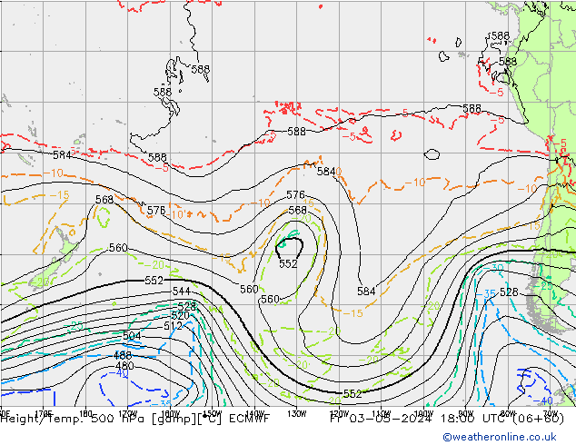 Z500/Rain (+SLP)/Z850 ECMWF пт 03.05.2024 18 UTC