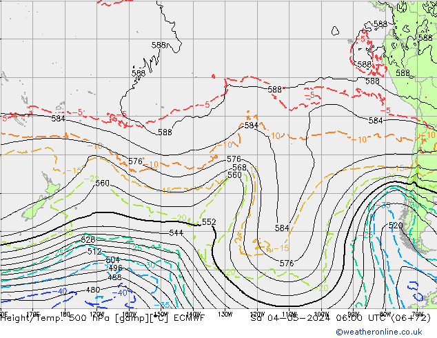 Height/Temp. 500 hPa ECMWF sab 04.05.2024 06 UTC