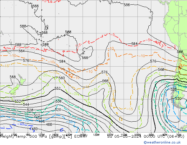 Géop./Temp. 500 hPa ECMWF dim 05.05.2024 00 UTC