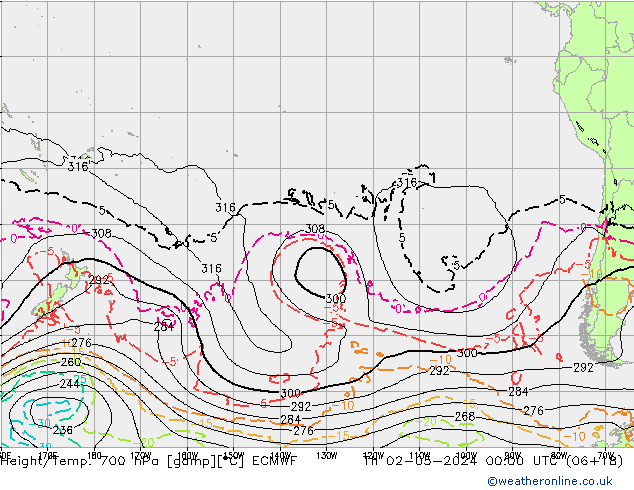 Hoogte/Temp. 700 hPa ECMWF do 02.05.2024 00 UTC