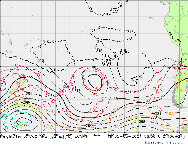 Géop./Temp. 700 hPa ECMWF jeu 02.05.2024 06 UTC