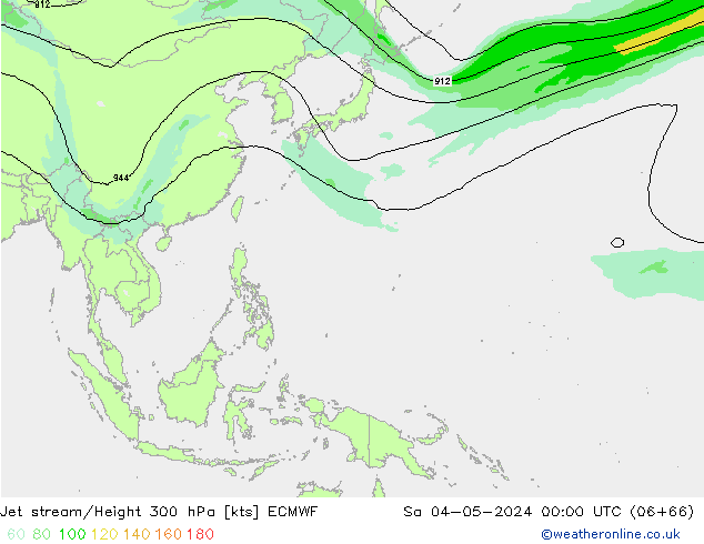 Jet stream/Height 300 hPa ECMWF Sa 04.05.2024 00 UTC