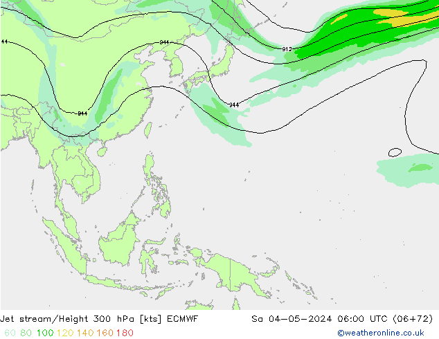 Corriente en chorro ECMWF sáb 04.05.2024 06 UTC