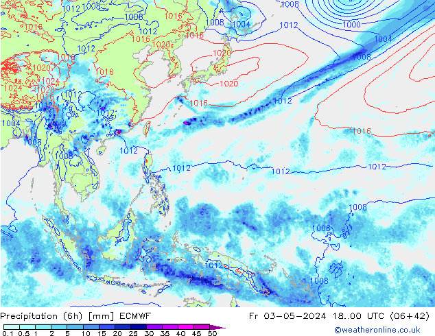 Z500/Rain (+SLP)/Z850 ECMWF Sex 03.05.2024 00 UTC