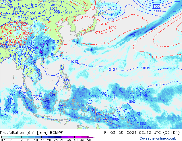 Z500/Rain (+SLP)/Z850 ECMWF Fr 03.05.2024 12 UTC