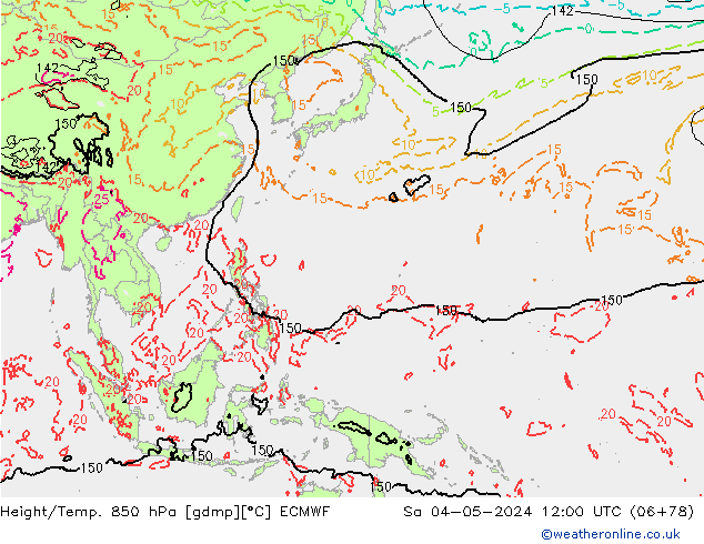 Z500/Rain (+SLP)/Z850 ECMWF Sa 04.05.2024 12 UTC