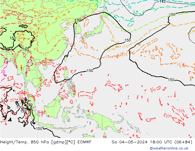 Z500/Rain (+SLP)/Z850 ECMWF So 04.05.2024 18 UTC