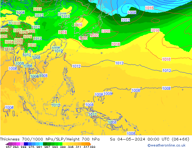 Thck 700-1000 hPa ECMWF Sa 04.05.2024 00 UTC