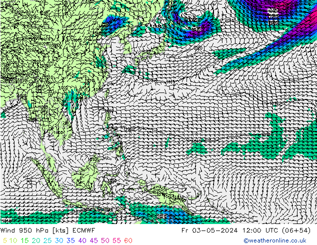 Wind 950 hPa ECMWF Fr 03.05.2024 12 UTC