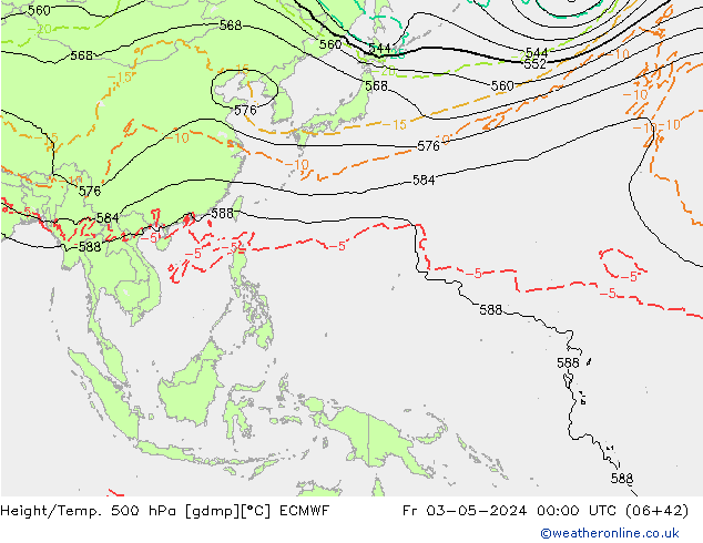 Z500/Rain (+SLP)/Z850 ECMWF Sex 03.05.2024 00 UTC