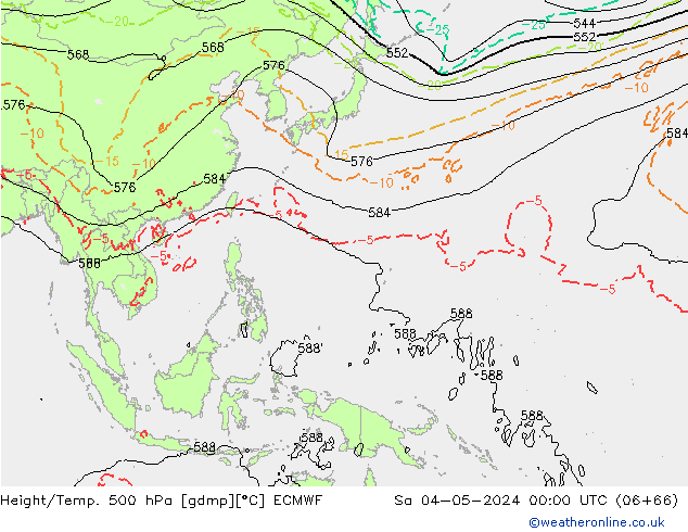 Z500/Yağmur (+YB)/Z850 ECMWF Cts 04.05.2024 00 UTC