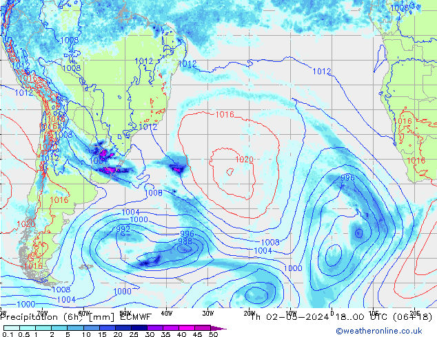 Z500/Rain (+SLP)/Z850 ECMWF Th 02.05.2024 00 UTC