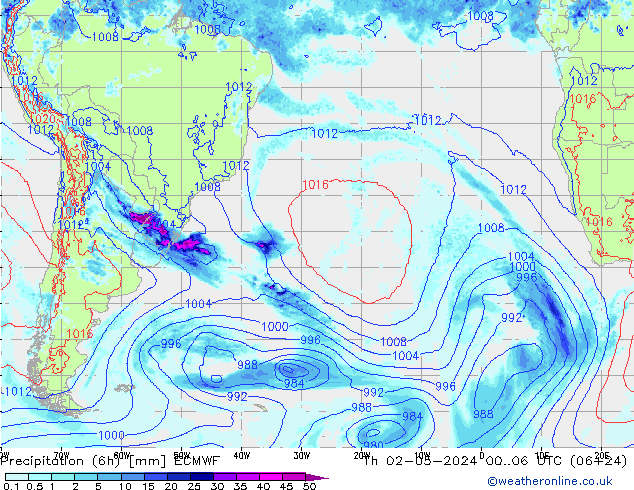 Z500/Rain (+SLP)/Z850 ECMWF чт 02.05.2024 06 UTC