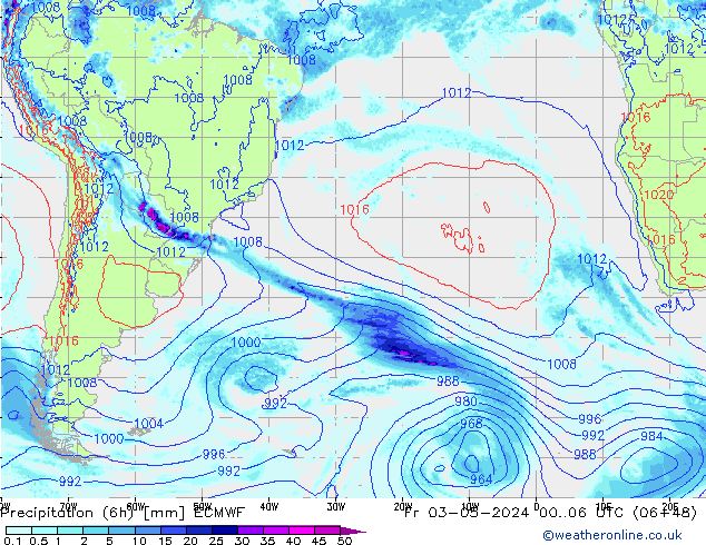 Z500/Rain (+SLP)/Z850 ECMWF  03.05.2024 06 UTC