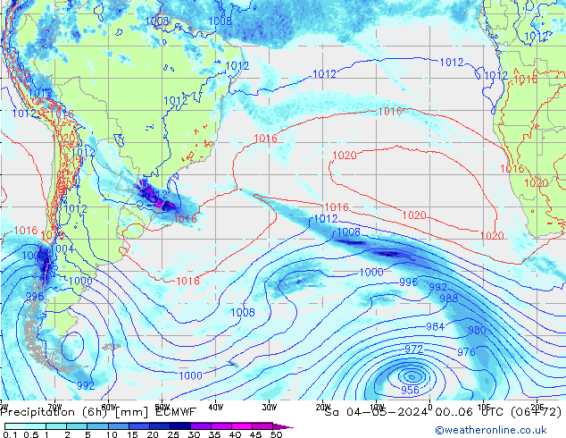 Z500/Rain (+SLP)/Z850 ECMWF Sáb 04.05.2024 06 UTC