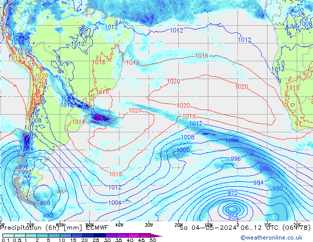 Z500/Rain (+SLP)/Z850 ECMWF sab 04.05.2024 12 UTC