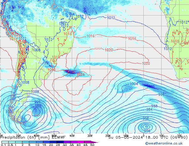 Z500/Rain (+SLP)/Z850 ECMWF Dom 05.05.2024 00 UTC