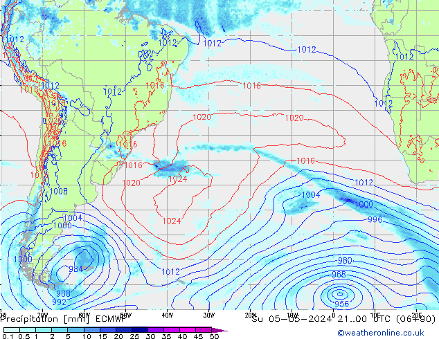 Precipitation ECMWF Su 05.05.2024 00 UTC