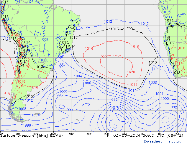 Presión superficial ECMWF vie 03.05.2024 00 UTC