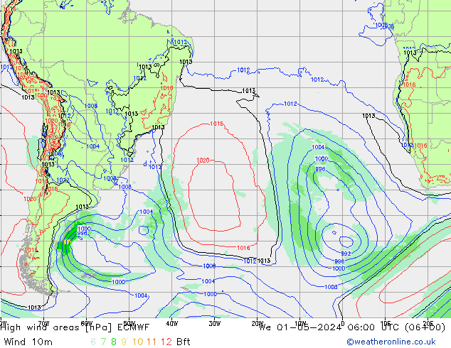 High wind areas ECMWF St 01.05.2024 06 UTC