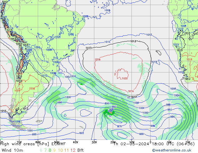 Izotacha ECMWF czw. 02.05.2024 18 UTC