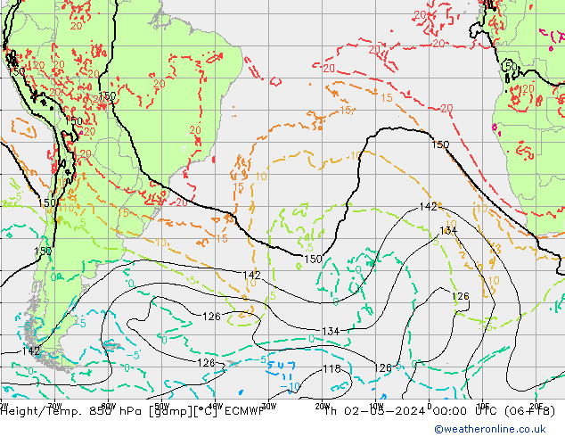 Z500/Rain (+SLP)/Z850 ECMWF Th 02.05.2024 00 UTC