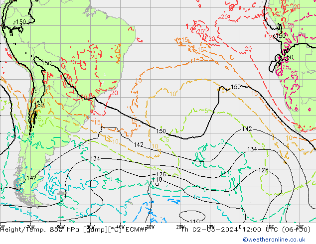 Z500/Rain (+SLP)/Z850 ECMWF чт 02.05.2024 12 UTC