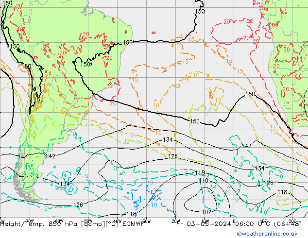 Z500/Rain (+SLP)/Z850 ECMWF  03.05.2024 06 UTC