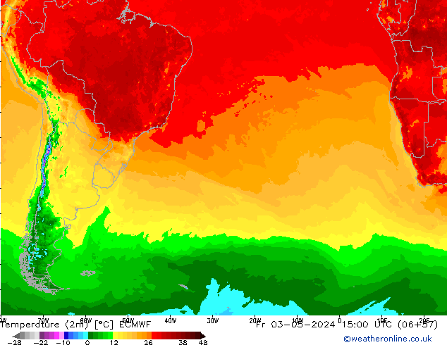 Temperatura (2m) ECMWF Sex 03.05.2024 15 UTC