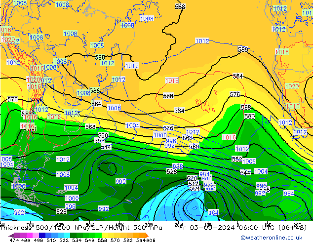 Thck 500-1000hPa ECMWF ven 03.05.2024 06 UTC