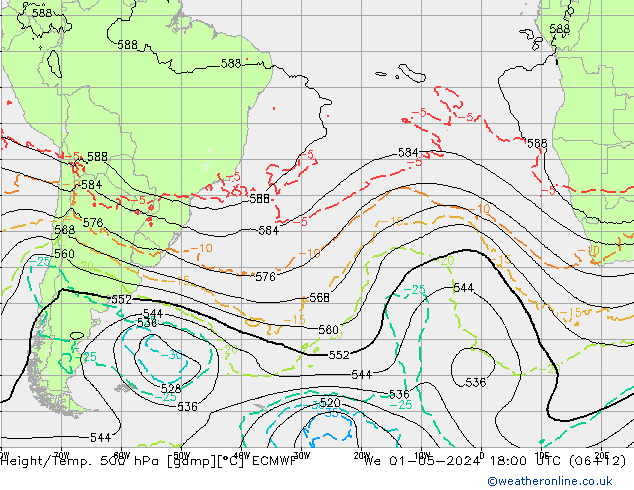 Z500/Rain (+SLP)/Z850 ECMWF mer 01.05.2024 18 UTC