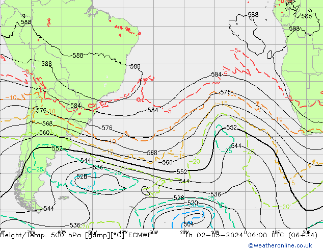 Z500/Rain (+SLP)/Z850 ECMWF чт 02.05.2024 06 UTC