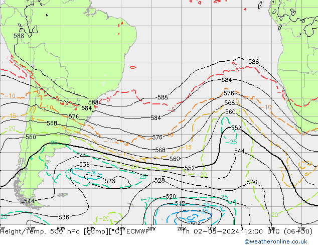 Z500/Rain (+SLP)/Z850 ECMWF чт 02.05.2024 12 UTC