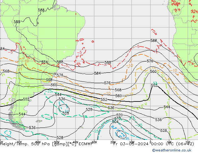 Z500/Rain (+SLP)/Z850 ECMWF Sex 03.05.2024 00 UTC