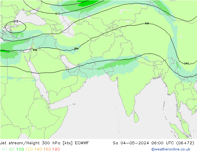 Corrente a getto ECMWF sab 04.05.2024 06 UTC