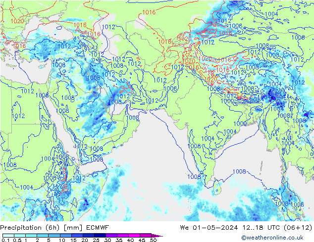 Z500/Rain (+SLP)/Z850 ECMWF śro. 01.05.2024 18 UTC