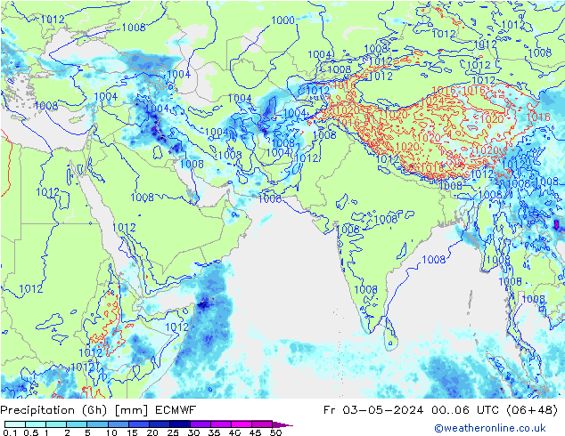 Z500/Rain (+SLP)/Z850 ECMWF Fr 03.05.2024 06 UTC