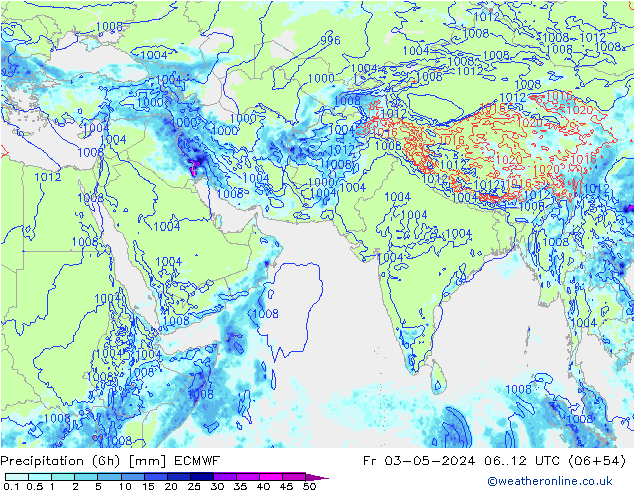 Z500/Rain (+SLP)/Z850 ECMWF Fr 03.05.2024 12 UTC