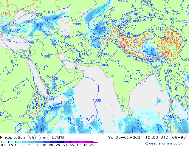 Z500/Rain (+SLP)/Z850 ECMWF Вс 05.05.2024 00 UTC