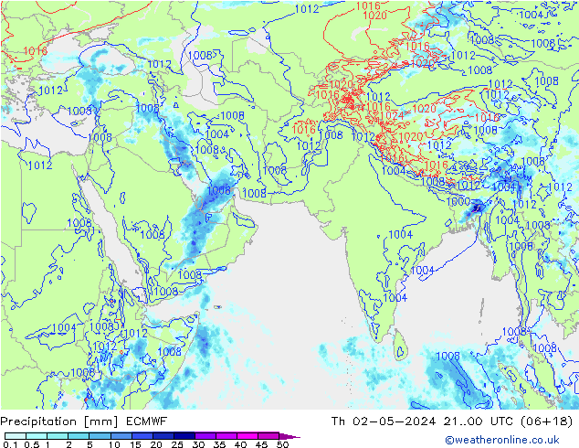 Precipitazione ECMWF gio 02.05.2024 00 UTC