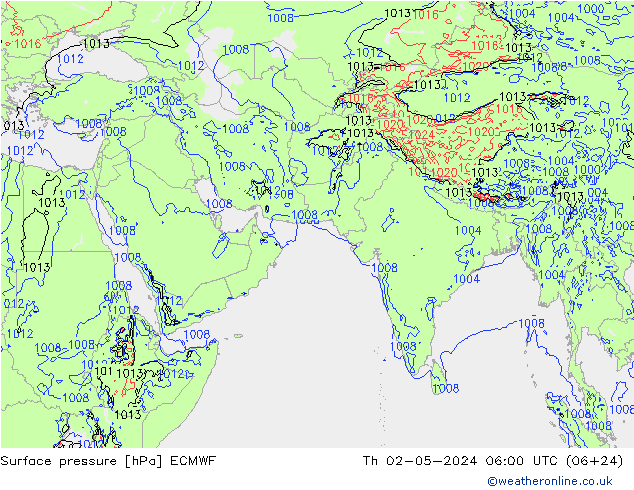 приземное давление ECMWF чт 02.05.2024 06 UTC